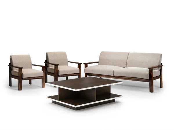 Athena Solid Wood Sofa Set With Rio Centre Table